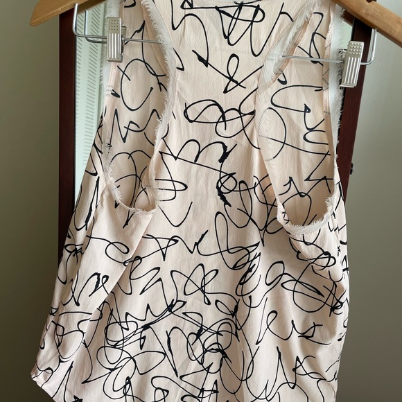 H & M rose top with feathering at neck and sleeves. - Picture 2 of 4